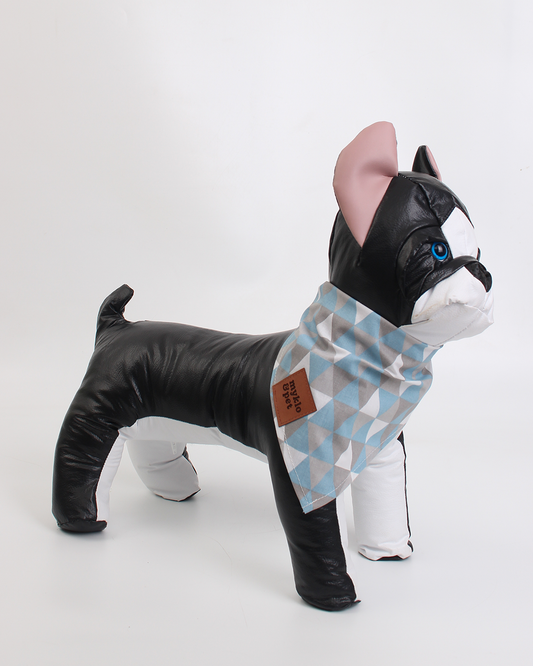 BANDANA PARA PET GEOMÉTRICA AZUL
