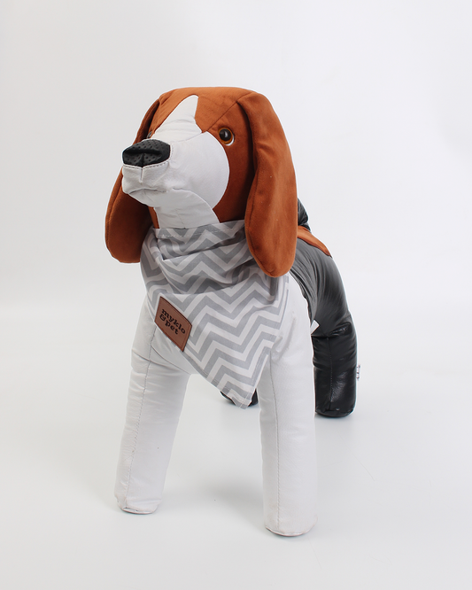 BANDANA PARA PET CHEVRON CINZA